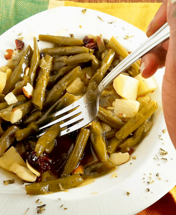 Green Beans with Almonds and Cranberries Vegan With Curves