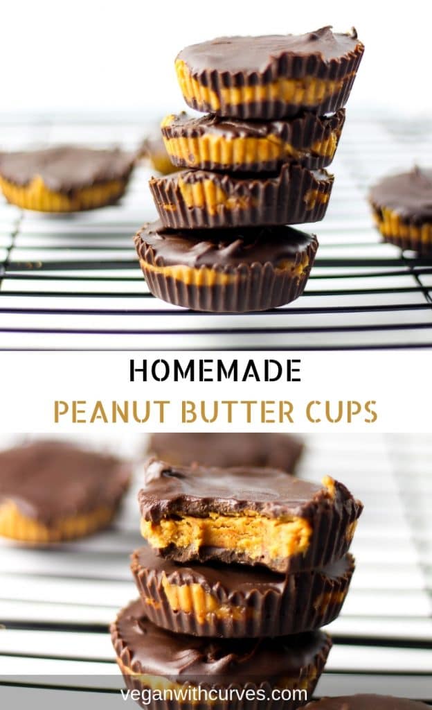 pinterest graphic of homemade peanut butter cups