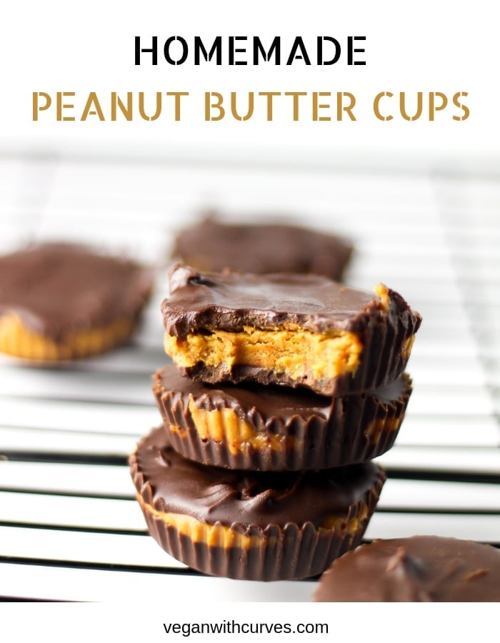 pinterest graphic of homemade peanut butter cups