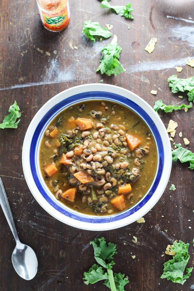 black eyed pea soup in a bowl