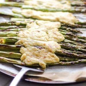 roasted asparagus with melted vegan