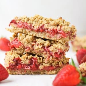 strawberry bars stacked on top of each other