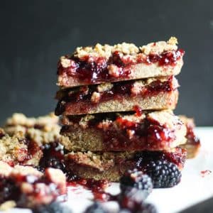 blackberry bars stacked on top of each other