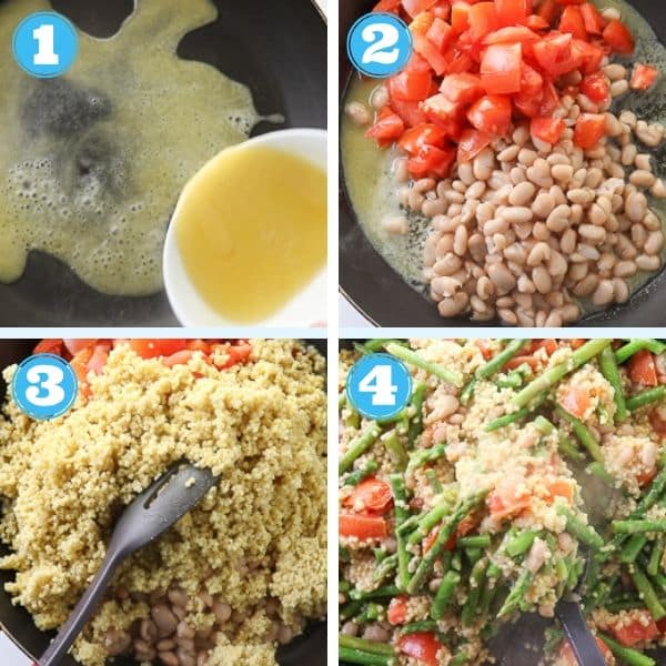 step by step photos of all millet rice stir fry with all ingredients