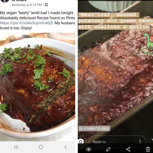 2 grid photo of recipe testimonials from readers