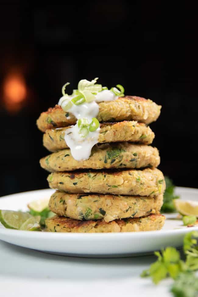 High Protein Vegan Zucchini Fritters