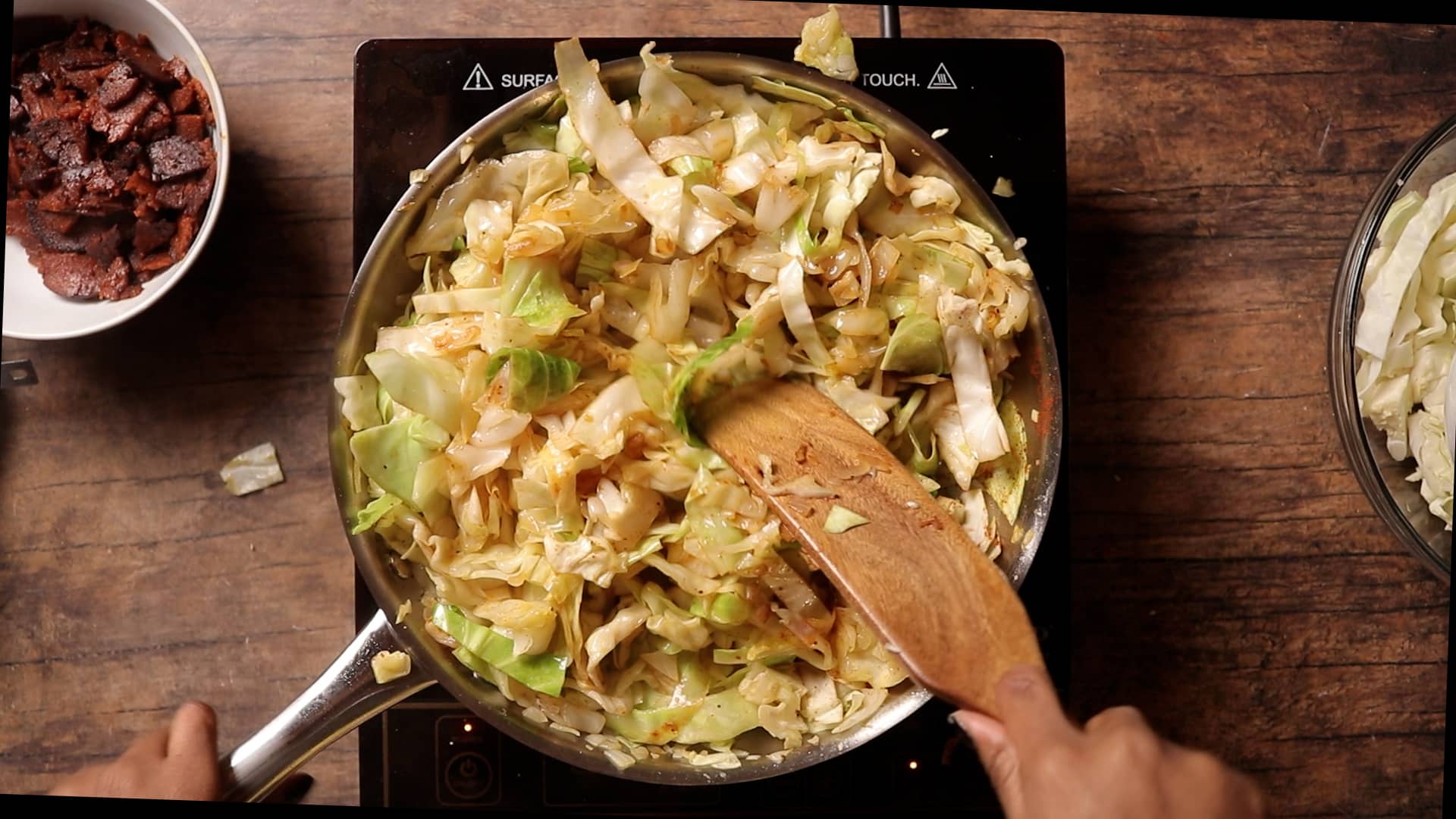 photo of step 7 of cabbage being sauteed