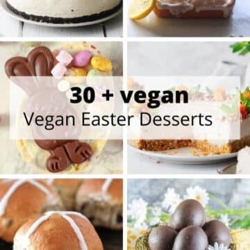grid photo showing multiple vegan dessert recipes