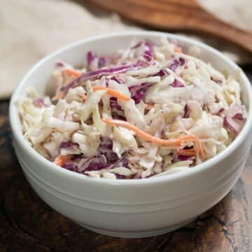 vegan coleslaw in a bowl