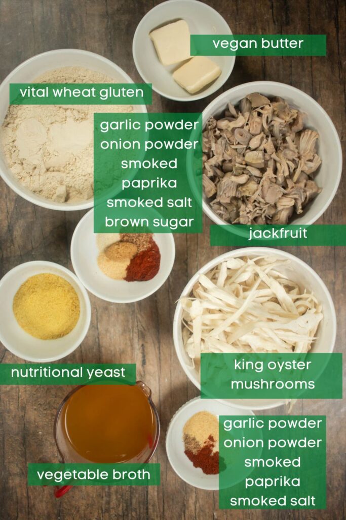 ingredients for mushroom seitan ribs
