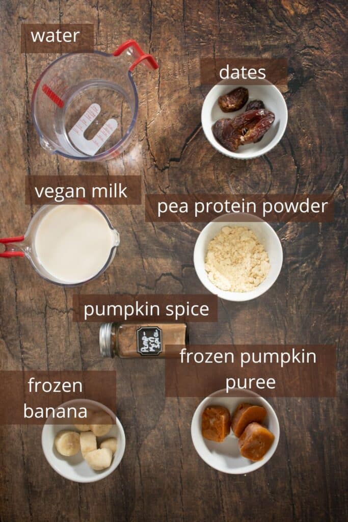 picture of ingredients for pumpkin smoothie