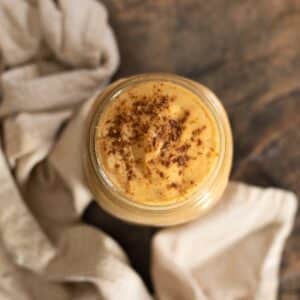 top view of pumpkin smoothie