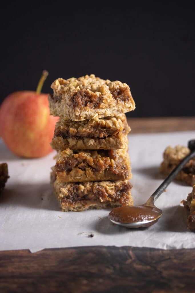apple butter bars stacked on top of each other