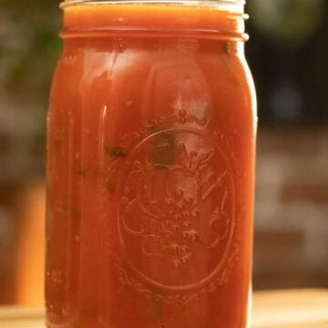tomato sauce in a mason jar