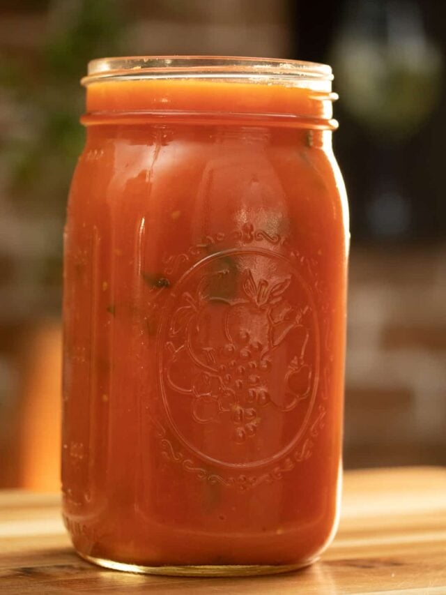 tomato sauce in a mason jar