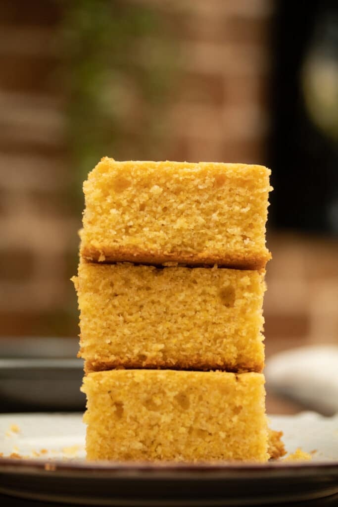 cornbread stack on top of each other