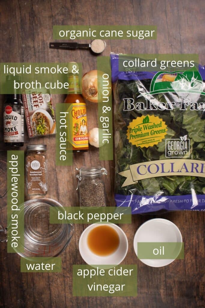 ingredients on a wood table