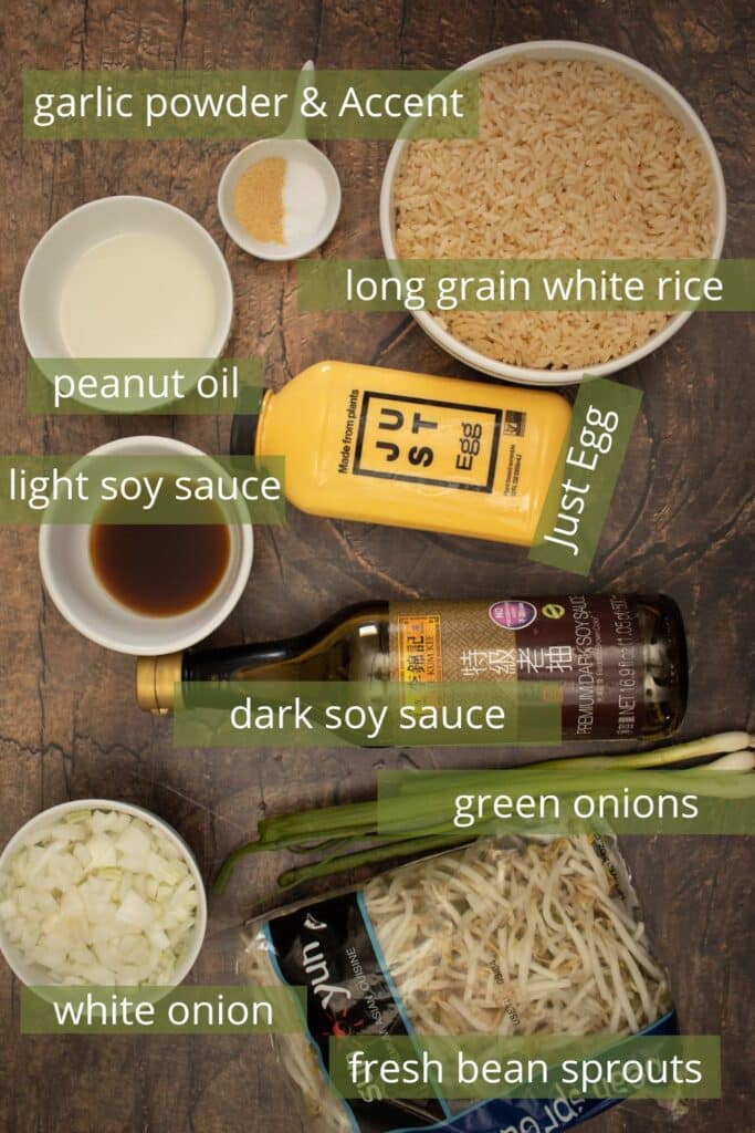 photo of ingredient list for fried rice