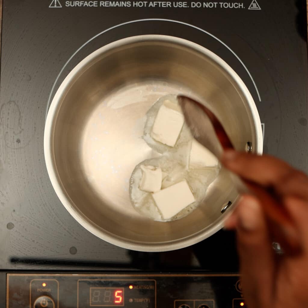 butter being melted in pot