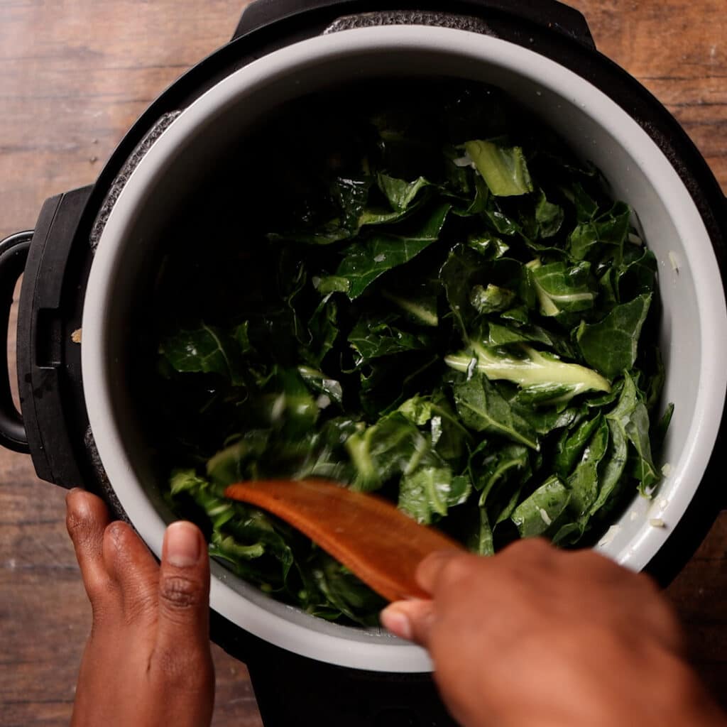 sauté greens in an instant pot