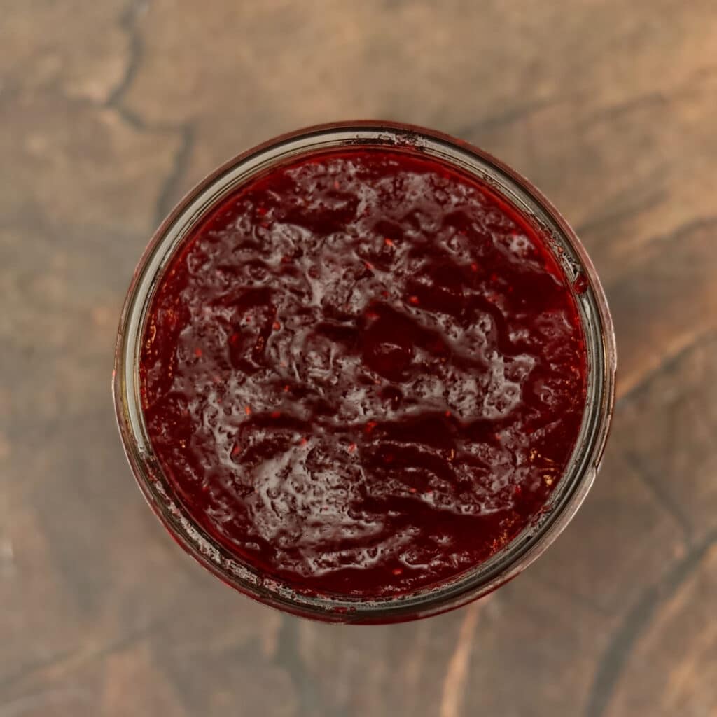cranberry sauce in jar