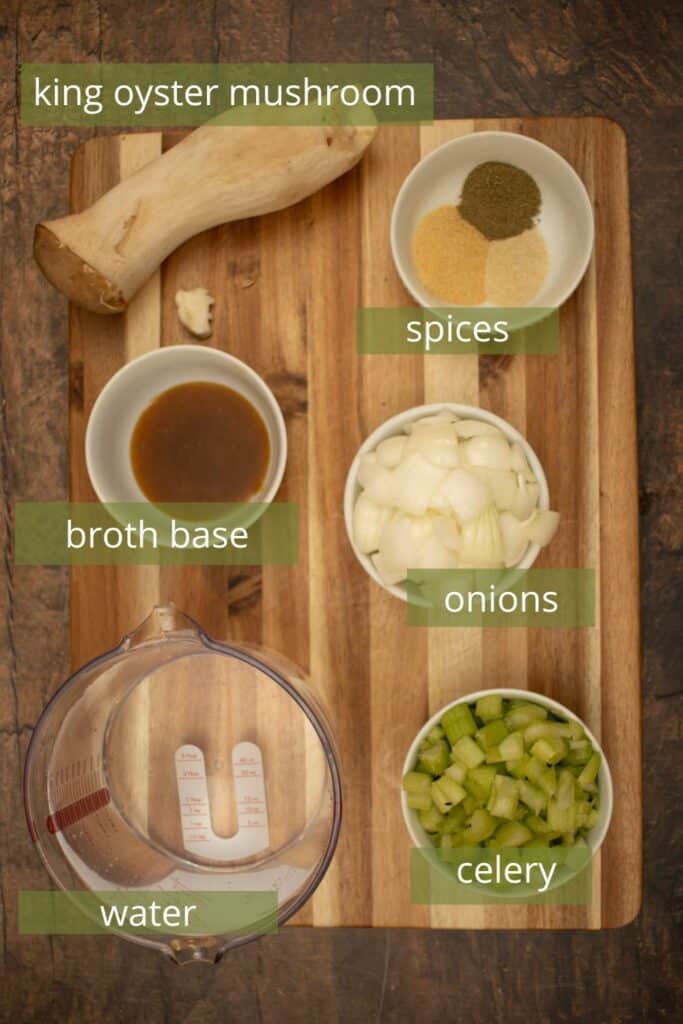 photo of ingredients for broth on a cutting board