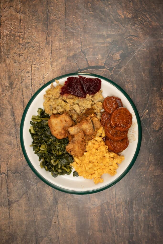 vegan soul food on a plate