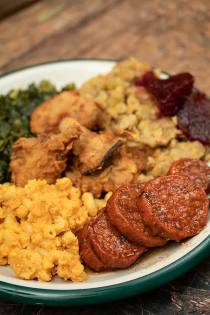 vegan soul food on a plate