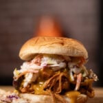 vegan pulled pork on a bun